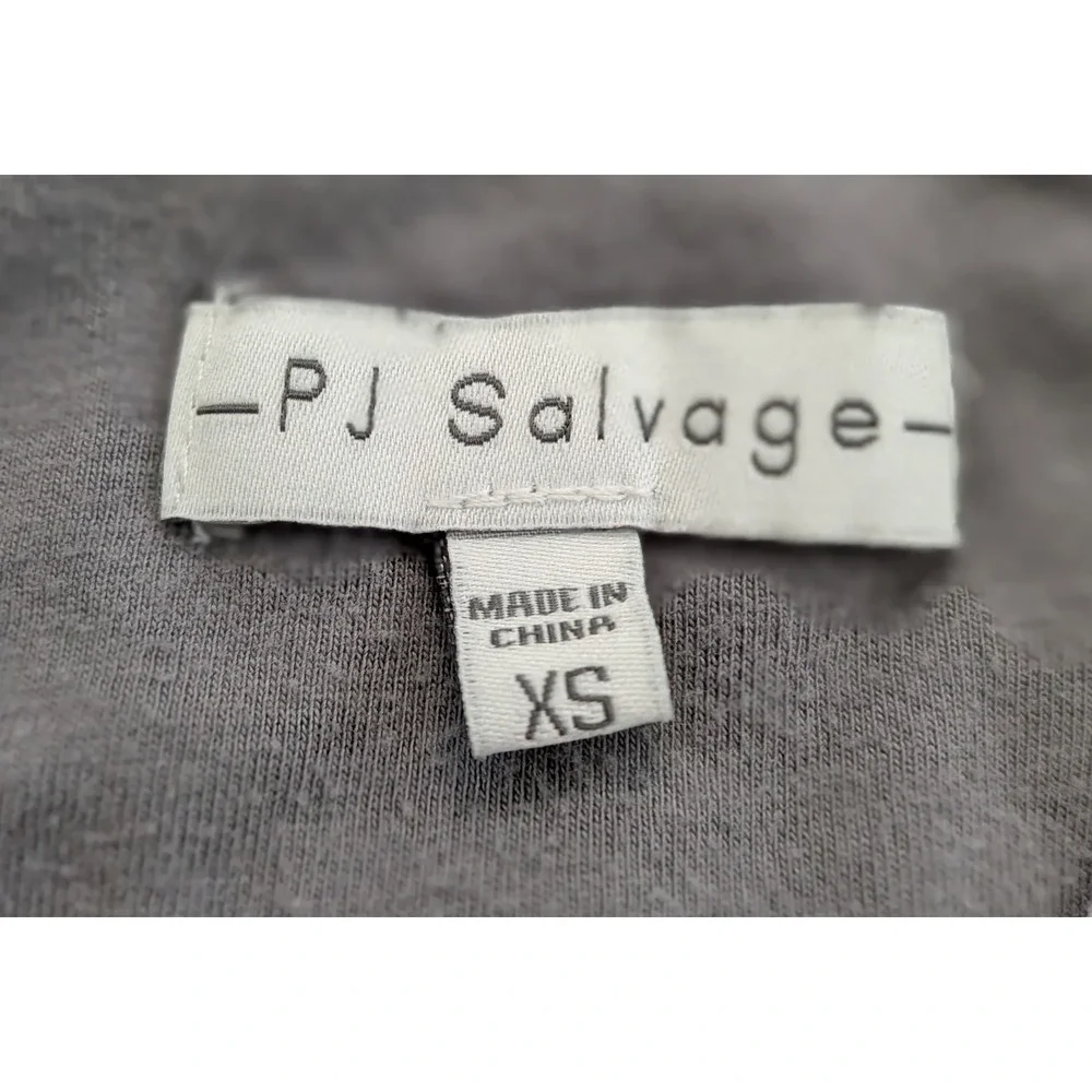 PJ Salvage Pajama Shorts Long Sleeve Top Set Marbled White Gray Women's XS